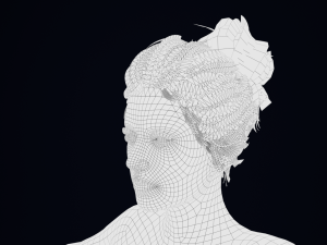 Realistic Female Hair Low-poly Modelo 3D