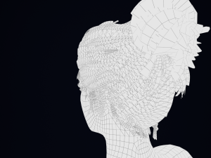 Realistic Female Hair Low-poly Modelo 3D