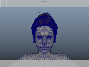 Realistic Female Hair Low-poly Modelo 3D