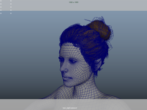 Realistic Female Hair Low-poly Modelo 3D