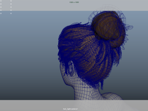 Realistic Female Hair Low-poly Modelo 3D
