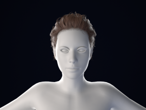 Realistic Female Hair Low-poly 3D Model