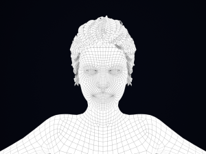 Realistic Female Hair Low-poly 3D Model