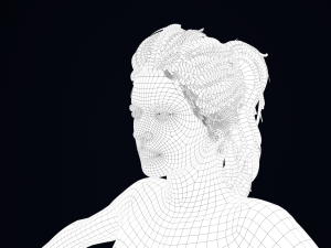 Realistic Female Hair Low-poly 3D Model