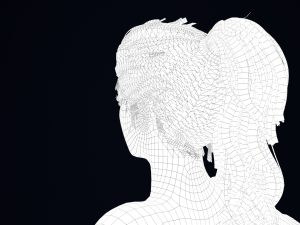 Realistic Female Hair Low-poly 3D Model
