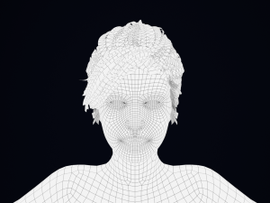 Realistic Female Hair Low-poly 3D Model