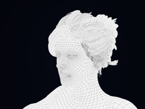 Realistic Female Hair Low-poly 3D Model