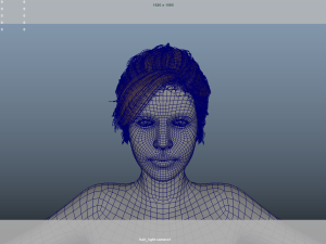 Realistic Female Hair Low-poly 3D Model