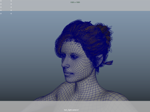 Realistic Female Hair Low-poly 3D Model