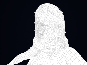 Realistic Female Hair Low-poly 3D Model