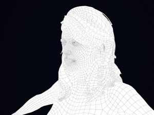 Realistic Female Hair Low-poly 3D Model