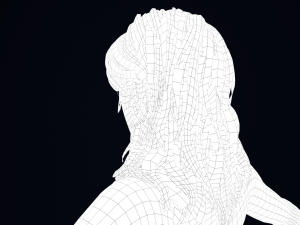 Realistic Female Hair Low-poly 3D Model