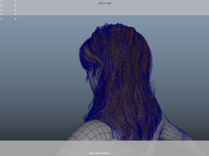 Realistic Female Hair Low-poly 3D Model