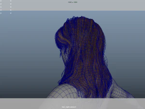 Realistic Female Hair Low-poly 3D Model