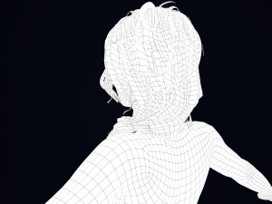 Realistic Female Hair Low-poly Model 3D