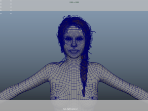 Realistic Female Hair Low-poly Model 3D
