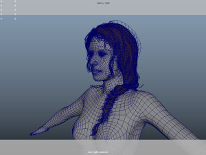 Realistic Female Hair Low-poly Model 3D