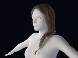Realistic Female Hair Low-poly 3Dモデル