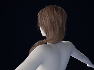 Realistic Female Hair Low-poly 3D Model