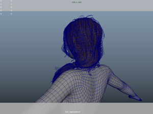 Realistic Female Hair Low-poly 3D Model