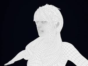 Realistic Female Hair Low-poly 3D Model