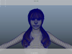 逼真的女性头发低聚 3D 模型
