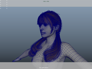 逼真的女性头发低聚 3D 模型