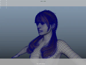 Realistic Female Hair Low-poly 3D Model