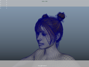 Realistic Female Hair Low-poly Modelo 3D