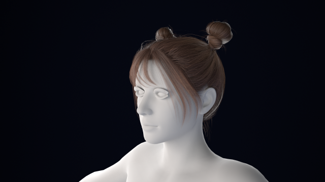 Realistic Female Hair Low-poly Modelo 3D .c4d .max .obj .3ds .fbx .stl .blend 