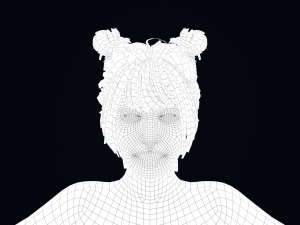 Realistic Female Hair Low-poly Modelo 3D