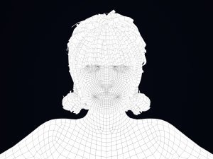 Realistic Female Hair Low-poly Model 3D