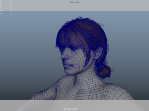 Realistic Female Hair Low-poly Model 3D