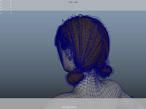 Realistic Female Hair Low-poly Model 3D