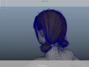 Realistic Female Hair Low-poly 3D Model