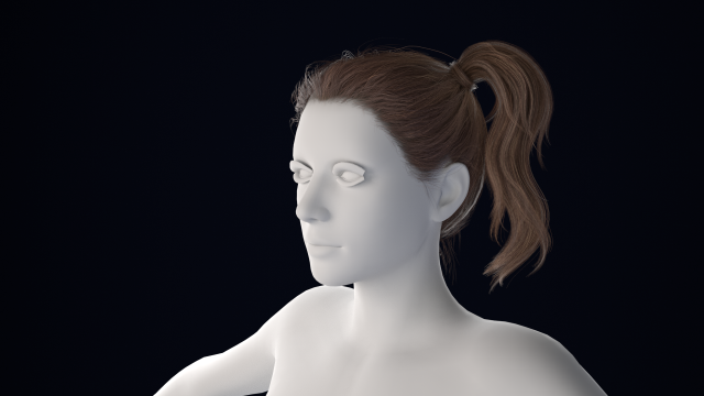 Realistic Female Hair Low-poly 3D Модель .c4d .max .obj .3ds .fbx .stl .blend 