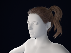 Realistic Female Hair Low-poly 3Dモデル