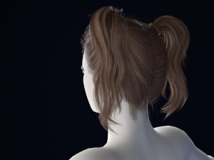 Realistic Female Hair Low-poly 3D Модель