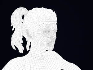 Realistic Female Hair Low-poly 3D Модель