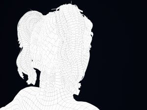 Realistic Female Hair Low-poly 3D Модель