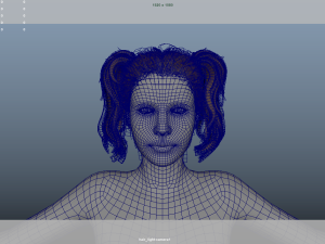 Realistic Female Hair Low-poly 3D Модель
