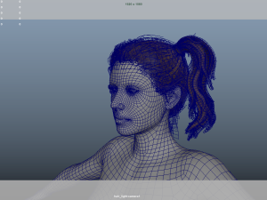 Realistic Female Hair Low-poly 3D Модель