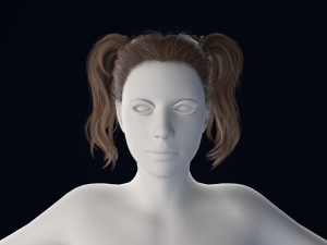 Realistic Female Hair Low-poly 3D Модель