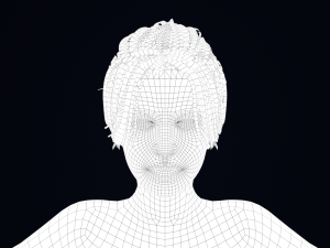 Realistic Female Hair Low-poly 3D Модель