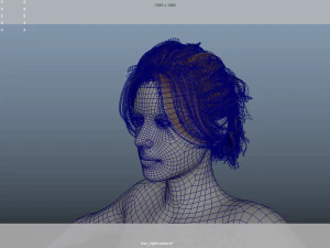 Realistic Female Hair Low-poly 3D Model