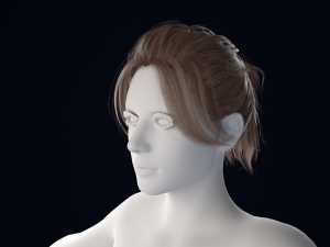 Realistic Female Hair Low-poly 3Dモデル