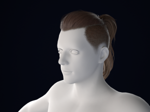 Realistic Male Hair Low-poly 3D Model