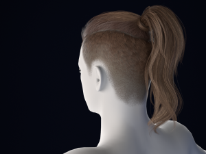 Realistic Male Hair Low-poly 3D Model