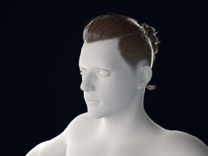 Realistic Male Hair Low-poly 3D Model