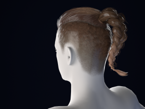 Realistic Male Hair Low-poly 3D Model